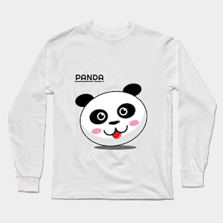 Minimalist cute panda design Long Sleeve T-Shirt